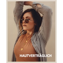 Good.Designs Women's Compass Necklace with Small Shell (Adjustable) Shell Necklace with Compass Pendant, Gold Plated, Gold