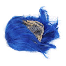 Peluca de Cosplay, Peluca de Anime Corta, Peluca de Pelo Sintético para Fiesta de Cosplay de Anime para Hombres Cortos Y Esponjosos Azul