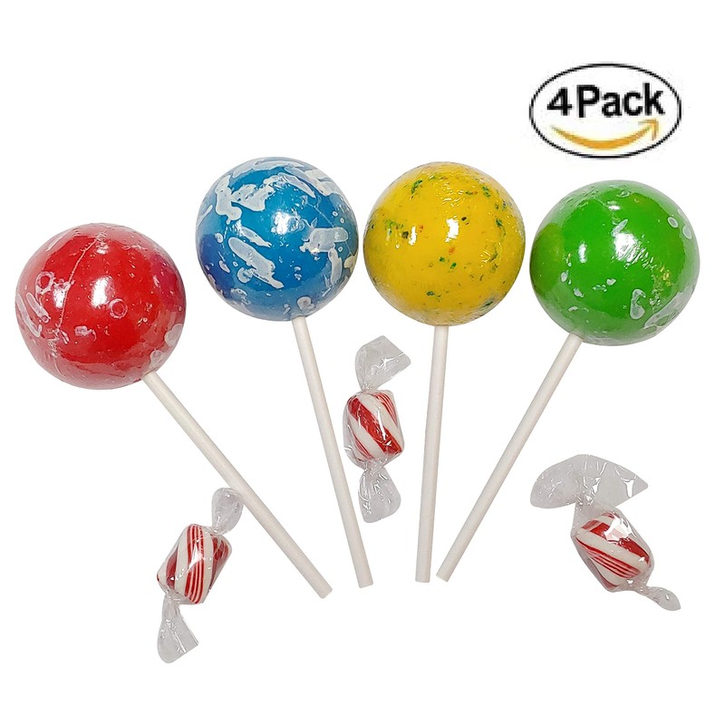 HUGE Jawbreakers On A Stick- Assorted Colors 2.25 Inch -