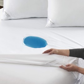 Hotel Laundry MC-H001-2F 8 inch to 15 inch Stretchy Fit Mattress Encasement Set for Allergy & Bed Bug Protection with Waterproof Pillow Zipper Protectors, Full, White