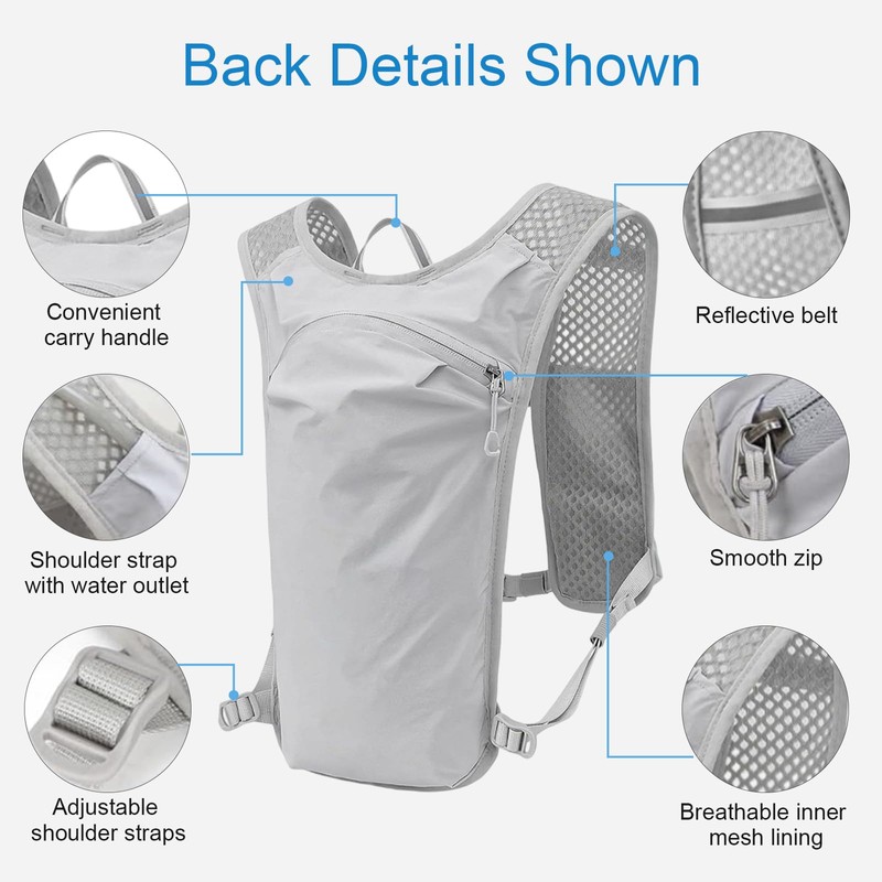 Running Hydration Vest Backpack, 5L Lightweight Hydration Backpack for Men