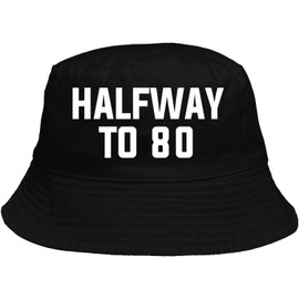 Halfway to 80 Black Bucket Hat - Happy 40th Birthday Party Supplies, Ideas and Decorations