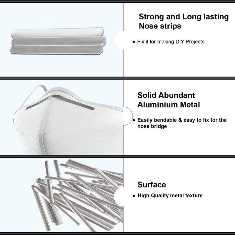 WedDecor 5Pcs Nose Bridge Strips Aluminium Bar 85mm Aluminum Strips