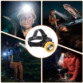 Yongkist Rechargeable Mining Headlamp with 7 LEDs, Explosion-Proof Cap Light for Coon Hunting, Hard Hat Helmet Flashlight for Mining, Fishing, Hiking, Outdoor Night Work, Waterproof Headlight