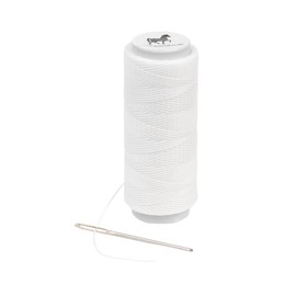 Animalon White Braiding Yarn, Extra Robust and Durable Sewing Thread for Sewing in the Mane, Waxed Braiding Yarn for Ideal Hold of the Braids with Free Sewing Needle
