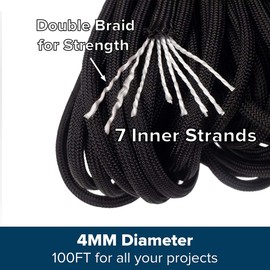 Paracord Planet Genuine Type III 550lb Paracord – Nylon Cord in Solid, Multi, and Reflective Colors – Imperial Red (25 ft)