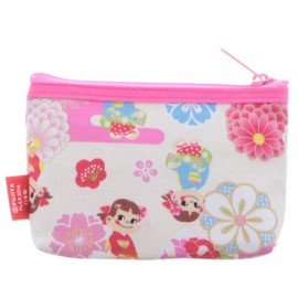 Peko-chan x Kyoto Card Case with Zipper, Cream
