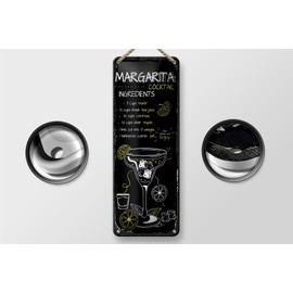 Femer Blechschild Rezept Margarita Cocktail Recipe 10x27cm