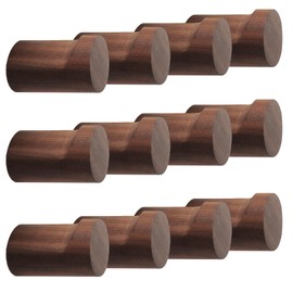 bsdonte 12 Pack Wood Wall Hooks, Natural Wooden Coat Hooks Wall Mounted, Handmade Rustic Hat Hooks Heavy Duty Entryway Wall Hangers for Hanging Towels, Clothes, Bags