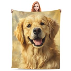 Golden Retriever Blanket Gifts for Women Girls Golden Retriever Lovers, Golden Retriever Dog Themed Throw Blankets, Soft Cozy Lightweight Plush Throws for Living Room Sofa Couch Home Decor 50x60in