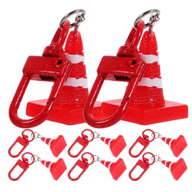 8Pcs Fun Traffic Cone Keychains Traffic Cone Keychains - Lightweight Resin and Metal Bag Charms for Party Favors Gifts and Unique Decor