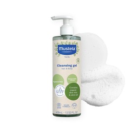 Mustela Gel limpiador orgánico certificado – Gel de lavado natural para cabello y cuerpo con aceite de oliva y aloe vera – para bebés, niños y adultos – sin fragancia, sin lágrimas, vegano y
