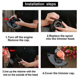 LBK RC-100 Replacement Spool Cap and Spring, Compatible with Black+Decker RC-100,3-Pack