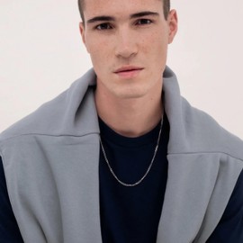 OCTO Necklace for Men Cuban Chain Necklace 3mm Silver & Stainless Steel Jewelry Waterproof Sweatproof No Tarnish for Everyday (20.87 inch)