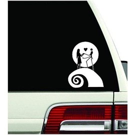 LA DECAL Jack Skellington Moon Nightmare Before Christmas SUV Car Decal Sticker 11" White