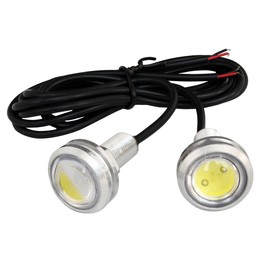[Pack of 2] Waterproof Large LED Spotlight, White, 0.5 V, 0.9 inches (12 V, 23 mm) (Silver Socket)