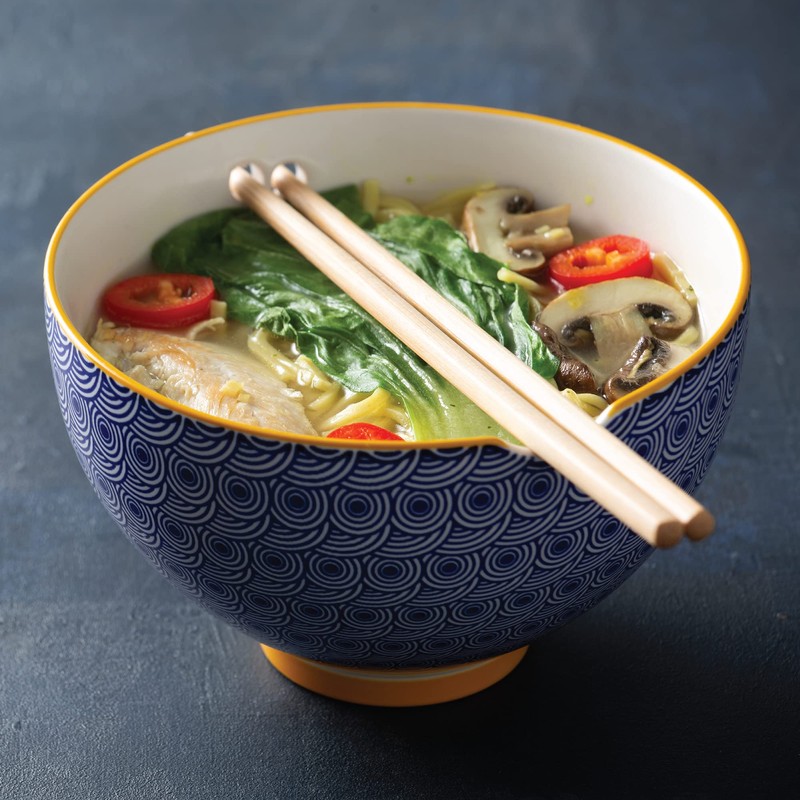 Typhoon World Foods Stoneware Noodle Bowl With Chopsticks