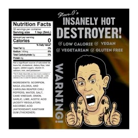 Steve-O's Destroyer Hot Sauce | Garlic, Scorpion, Reaper | Extreme Heat 5 fl oz