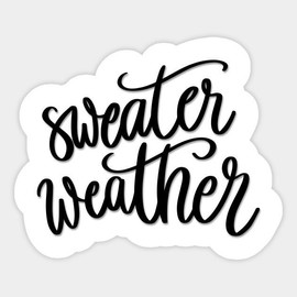 Endless New Objects Sweater Weather Fall Season Pumpkin Leaves Vinyl Wall Decal Decor Quote Sticker