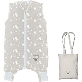 MOOVO by Nuvita 90200 Sleeping Bag with Foot and Foldable Socks, Organic Cotton, Oeko-Tex Certified, TOG 2.5, Size: 2 Years, Sage Green Floral