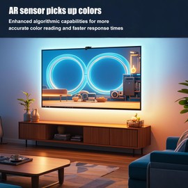 Diyife TV Backlight, 13.12ft LED TV Backlight Strip with AR Sensor Sync to 55-65 inch TVs Screen & Music, RGB Multiple Colors Changing, Work with Camera, Remote, Bluetooth, Smart App Control