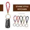MUQIDA Bohemian Keychain, Handmade Boho Wristlet with Keyring, Hippie Woven