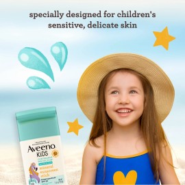 Aveeno Kids Sunscreen Stick SPF 50 Sensitive Skin 1.5oz Mineral Protection