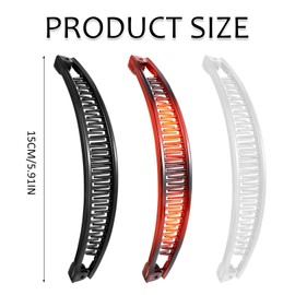 3 Stück Bananenspange Haare,Banana Clip Dickes Haar,Groß Banana Hair Clip,Bananen Haarspangen Damen Dünnes Frisur,Elegante Haarspange Damen,für Lockiges Oder Glattes Haa Frauen und Mädchen Accessoire