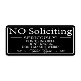 Maoerzai No Soliciting Sign for Home/Office, Modern Design 9x4 Inch Acrylic Sign, Self-Adhesive
