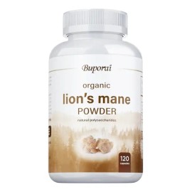 Hongo Melena De León Orgánico Buporai  Organic Lions Mane Mushroom Supplement, 120 Capsules                                                           
