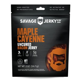Uncured Bacon Jerky 2-Pack - Maple Cayenne & Bourbon Glaze