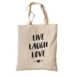 tradercat Jute bag printed vintage, funny saying, fabric bag printed for shopping, jute bag aesthetic as a fashionable accessory jute bag saying, 100% cotton, Live Laugh Love