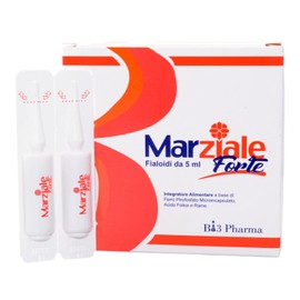 Carenza di Ferro - MARZIALE FORTE integratore di ferro microincapsulato micellare liquido con acido Folico e Rame - Senza retrogusti - nessun disturbo gastrico