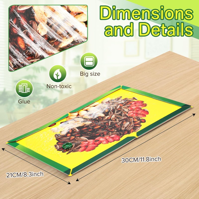 Qualirey 12 Pack Sticky Mouse Traps, Extra Large Glue Boards