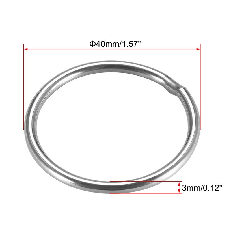 sourcing map 201 Stainless Steel O Ring 40mm(1.57") Outer Diameter