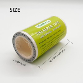 TOMIBAOLE Inflatable Patch Repair Tape 3.94in ×6.6ft Roll, Waterproof TPU Repair Patch Kit for Swimming Ring, Air Mattress,Pool Floats,Water Slide,Tent,Bounce Houses,Canopy,Raincoats,Canvas