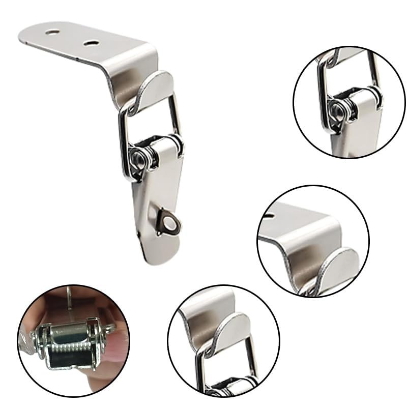 8-Pack Stainless Steel 90 Degree Spring Toggle Latches with Clasp