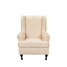 Wing Chair Slipcovers 2 Pieces Stretch Spandex Wingback Chair Covers Sofa Slipcover Printing Wingback Armchair Slipcovers Furniture Protector Couch Soft with Elastic Bottom for Wingback Chairs,07