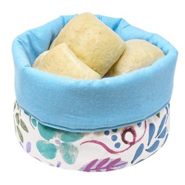 Lashuma Bread Basket Kitchen Cotton Decorative Basket Colourful Watercolour Basket Diameter 22 cm Height 13 cm