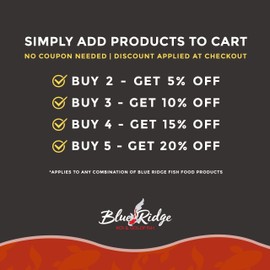 Blue Ridge Fish Food Pellets, Koi and Goldfish Growth Formula, Mini Floating Pellet, Balanced Diet