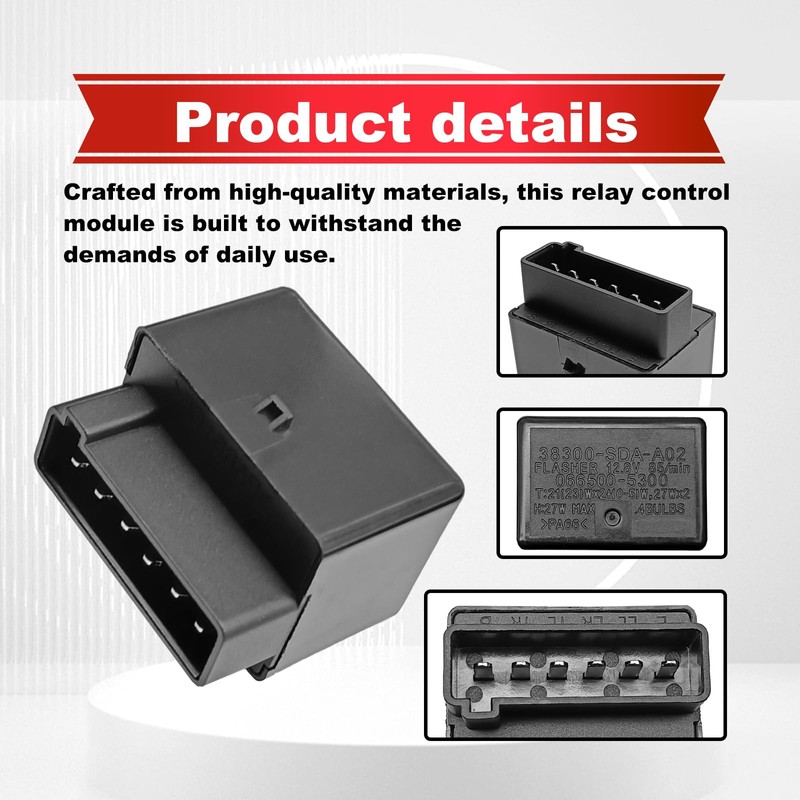 Pleoos Flasher Relay 38300-SDB-A03 Turn Signal Relay Control Module Compatible