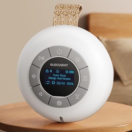 Glocusent Portable White Noise Machine, 62 Soothing Sounds, 2000mAh Battery for 30Hrs Long Lasting - Noise Canceling for Office & Sleeping, Travel Sound Machine for Baby Kids Adults