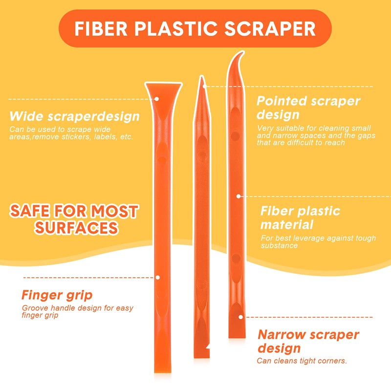 9 Pieces Plastic Scraper Tool Scratch Free Crevice Cleaning Sticker