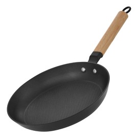 YUTANN 10 Inch Non-stick Frying Pan,Pre-seasoned Cast Iron Skillet with Detachable Wooden Handle,Lightweight,Dishwasher Oven Safe (500°F)