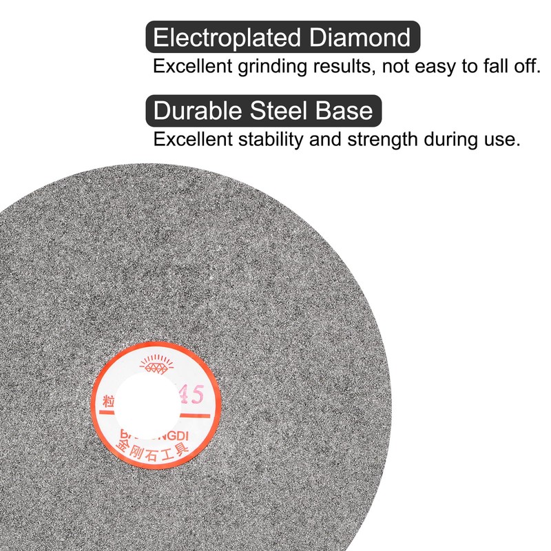 uxcell Diamond Sanding Grinding Disc, 8-Inch (200mm) Grit 45 1"