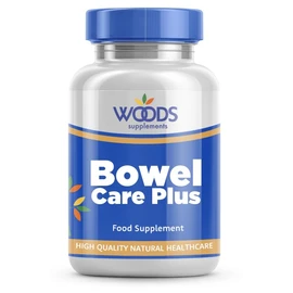 Woods Supplements - Bowel Care Plus 300mg Psyllium Husk Fibre Supplement 90x Vegan Tablets Natural Prebiotic Fibre with Bifibus Culture Probiotics, Acidophilus and Vitamins B, C & E for Gut Health