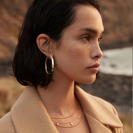 EXGOX 4MM Wide Silver Hoop Earrings for Women Sterling Silver Large Hoop Earrings 14K Real Gold Plated Hoop Earrings Hypoallergenic 925 Silver Big Hoop Earrings for Women (30/40/50/60/70mm)