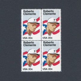Pittsburgh Pirates Roberto Clemente  - Hall of Fame - Vintage Mint Set of 4 Stamps 41 Years Old!