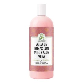 Agua De Rosas, Miel Orgánica & Aloe Vera Tónico Facial 1 L