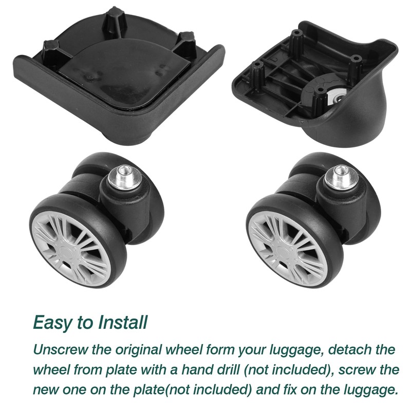 Ech.Apr Luggage Suitcase Wheels Replacement, 2 Pack Luggage Wheel Repair